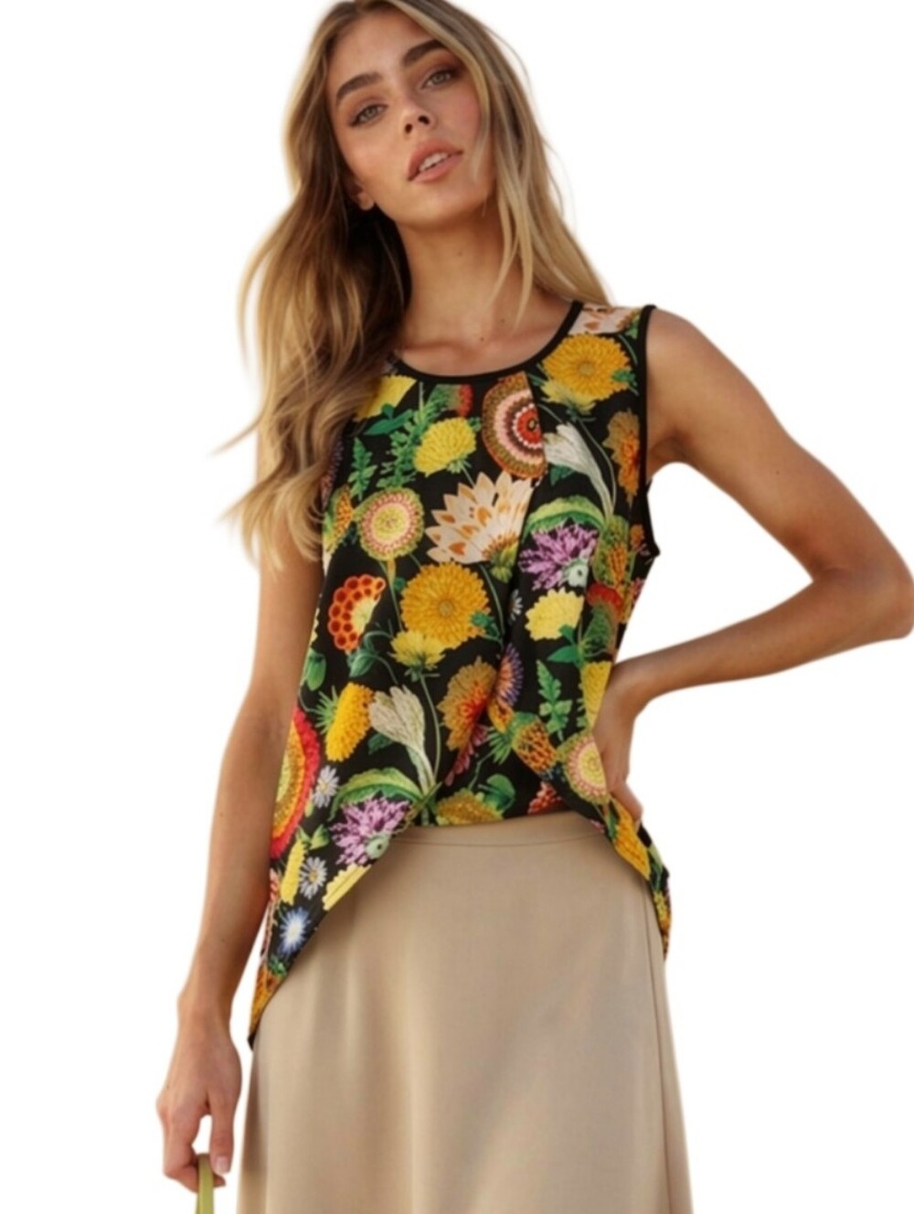 Spence Festive Floral Layered Tank